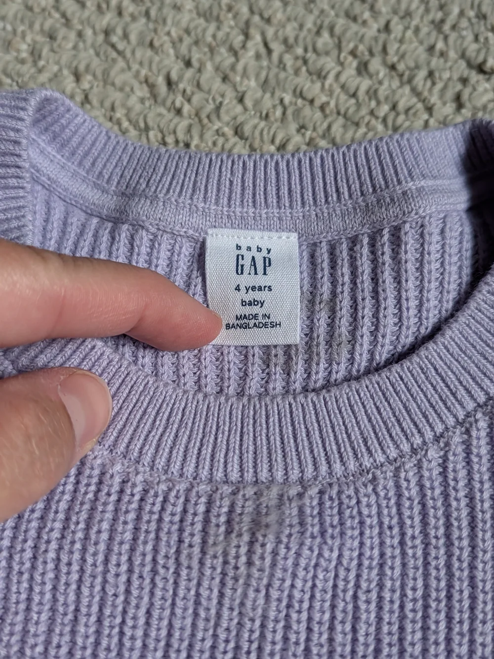 GAP Lilac Short-Sleeve Crewneck Knit Sweater